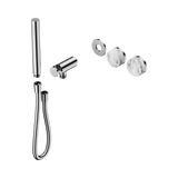 Nero Serenity Progressive Shower System Chrome - Arabescato Corchia Handle & Slim Shower Trim Kit Only