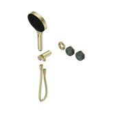 Nero Serenity Progressive Shower System Brushed Gold - Verde Alpi Handle & Serenity Hand Shower Trim Kit Only