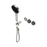 Nero Serenity Progressive Shower System Brushed Nickel - Verde Alpi Handle & Serenity Hand Shower Trim Kit Only