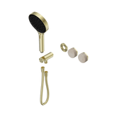 Nero Serenity Progressive Shower System Brushed Gold - Rome Travertine Handle & Serenity Hand Shower Trim Kit Only