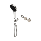 Nero Serenity Progressive Shower System Brushed Nickel - Rome Travertine Handle & Serenity Hand Shower Trim Kit Only