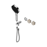 Nero Serenity Progressive Shower System Chrome - Rome Travertine Handle & Serenity Hand Shower Trim Kit Only
