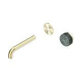 Serenity Wall Basin Nero Mixer 160mm Spout With Verde Alpi Handle Trim Kit Only - Brushed Gold