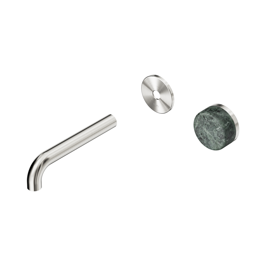 Nero Serenity Wall Basin Mixer 160mm Spout With Verde Alpi Handle Trim Kit Only - Brushed Nickel