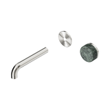 Serenity Wall Basin Nero Mixer 160mm Spout With Verde Alpi Handle Trim Kit Only - Brushed Nickel