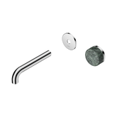 Nero Serenity Progressive Wall Basin Mixer 160Mm Spout Chrome - Verde Alpi Handle Trim Kit Only