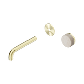 Serenity Wall Basin Nero Mixer 160mm Spout With Rome Travertine Hdl Trim Kit Only - Brushed Gold