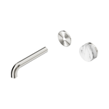 Serenity Wall Basin Nero Mixer 160mm Spout Arabescato Corchia Hdl Trim Kit Only - Brushed Nickel