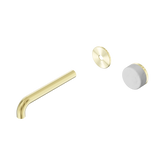 Serenity Wall Basin Nero Mixer 185mm Spout With Carrara Handle Trim Kit Only - Brushed Gold