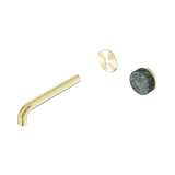 Serenity Wall Basin Nero Mixer 185mm Spout With Verde Alpi Handle Trim Kit Only - Brushed Gold