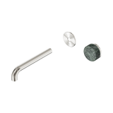 Serenity Wall Basin Nero Mixer 185mm Spout With Verde Alpi Handle Trim Kit Only - Brushed Nickel