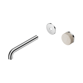 Nero Serenity Progressive Wall Basin Mixer 185Mm Spout Chrome - Rome Travertine Handle Trim Kit Only