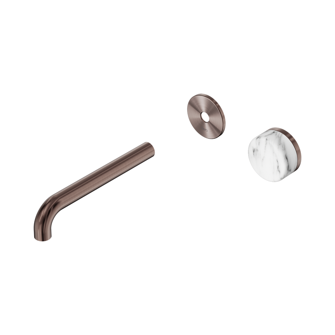 Nero Serenity Wall Basin Mixer 185mm Spout Arabescato Corchia Hdl Trim Kit Only - Brushed Bronze