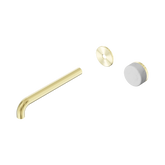 Serenity Wall Basin Nero Mixer 220mm Spout With Carrara Handle Trim Kit Only - Brushed Gold