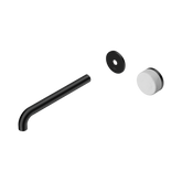 Nero Serenity Progressive Wall Basin Mixer 220Mm Spout Matte Black - Carrara Handle Trim Kit Only