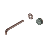 Nero Serenity Progressive Wall Basin Mixer 220Mm Spout Brushed Bronze - Verde Alpi Handle Trim Kit Only