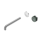 Nero Serenity Progressive Wall Basin Mixer 220Mm Spout Chrome - Verde Alpi Handle Trim Kit Only