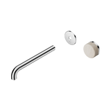 Nero Serenity Progressive Wall Basin Mixer 220Mm Spout Chrome - Rome Travertine Handle Trim Kit Only