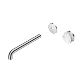 Serenity Wall Basin Nero Mixer 220mm Spout With Arabescato Corchia Handle Trim Kit Only - Chrome