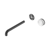 Serenity Wall Basin Nero Mixer 220mm Spout With Arabescato Corchia Hdl Trim Kit Only - Gun Metal