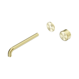 Nero Serenity Progressive Wall Basin Mixer 220Mm Spout Brushed Gold - Metal Handle Trim Kit Only