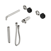Nero Serenity Progressive Shower System - Spout Brushed Nickel Marquina Black Handle & Slim Shower Trim Kit Only