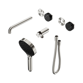 Nero Serenity Progressive Shower System - Spout Brushed Nickel Marquina Black Handle & Serenity Hand Shower Trim Kit