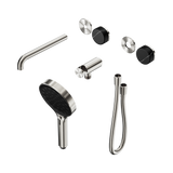 Nero Serenity Progressive Shower System - Spout Brushed Nickel Marquina Black Handle & Serenity Hand Shower Trim Kit