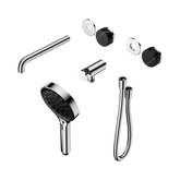 Nero Serenity Progressive Shower System - Spout Chrome Marquina Black Handle & Serenity Hand Shower Trim Kit Only