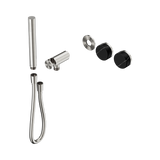 Nero Serenity Progressive Shower System Brushed Nickel - Marquina Black Handle & Slim Shower Trim Kit Only