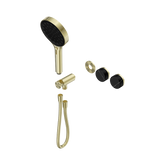 Nero Serenity Progressive Shower System Brushed Gold - Marquina Black Handle & Serenity Hand Shower Trim Kit Only