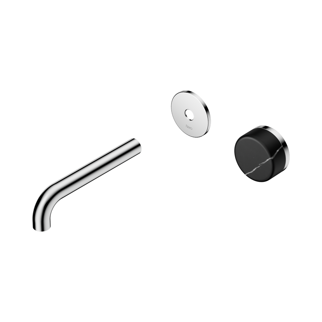 Nero Serenity Wall Basin Mixer 160mm Spout With Marquina Black Handle Trim Kit Only - Chrome
