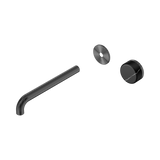 Nero Serenity Progressive Wall Basin Mixer 220Mm Spout Gunmetal - Marquina Black Handle Trim Kit Only