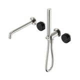 Nero Serenity Progressive Shower System - Spout Brushed Nickel - Marquina Black Handle & Slim Shower
