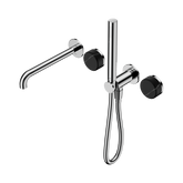 Nero Serenity Progressive Shower System - Spout Chrome - Marquina Black Handle & Slim Shower