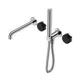 Nero Serenity Progressive Shower System - Spout Chrome - Marquina Black Handle & Slim Shower
