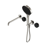 Nero Serenity Progressive Shower System - Spout Brushed Nickel Marquina Black Handle & Serenity Hand Shower