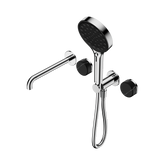 Nero Serenity Progressive Shower System - Spout Chrome Marquina Black Handle & Serenity Hand Shower