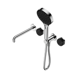 Nero Serenity Progressive Shower System - Spout Chrome Marquina Black Handle & Serenity Hand Shower