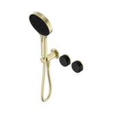 Nero Serenity Progressive Shower System Brushed Gold - Marquina Black Handle & Serenity Hand Shower