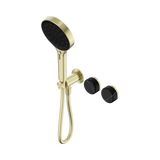 Nero Serenity Progressive Shower System Brushed Gold - Marquina Black Handle & Serenity Hand Shower