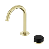 Nero Serenity Progressive Basin Mixer Arc Spout Brushed Gold - Marquina Black Handle