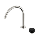Serenity Bath/Kitchen Nero Mixer Arc Spout With Marquina Black Handle - Brushed Nickel