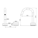 Serenity Progressive Basin Nero Mixer Edge Spout With Marquina Black Handle - Brushed Nickel