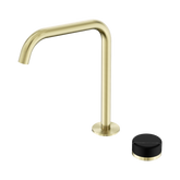 Serenity Progressive Bath/Kitchen Nero Mixer Edge Spout Marquina Black Handle - Brushed Gold