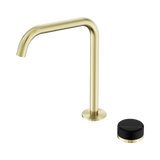 Serenity Progressive Bath/Kitchen Nero Mixer Edge Spout Marquina Black Handle - Brushed Gold