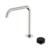Serenity Bath/Kitchen Nero Mixer Edge Spout With Marquina Black Handle - Brushed Nickel