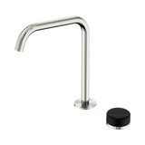 Serenity Bath/Kitchen Nero Mixer Edge Spout With Marquina Black Handle - Brushed Nickel