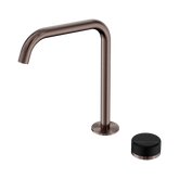Serenity Bath/Kitchen Nero Mixer Edge Spout With Marquina Black Handle - Brushed Bronze
