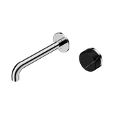 Serenity Progressive Wall Basin Nero Mixer 185mm Spout With Marquina Black Handle - Chrome